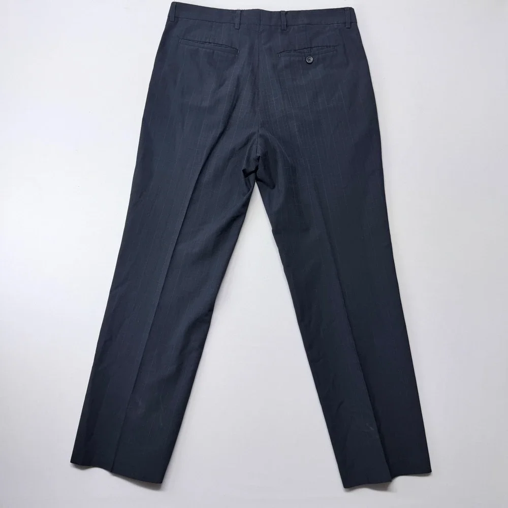 Banana Republic Classic Navy Blue Windowpane Check Dress Pants Mens 33x30